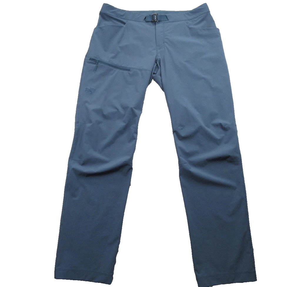 Arcteryx Lefroy Pants Men 34x32 Blue Teal Nylon Hiking Belted Zip Pocket Outdoor
